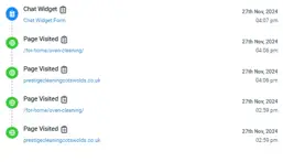 Web Chat Widget Page History